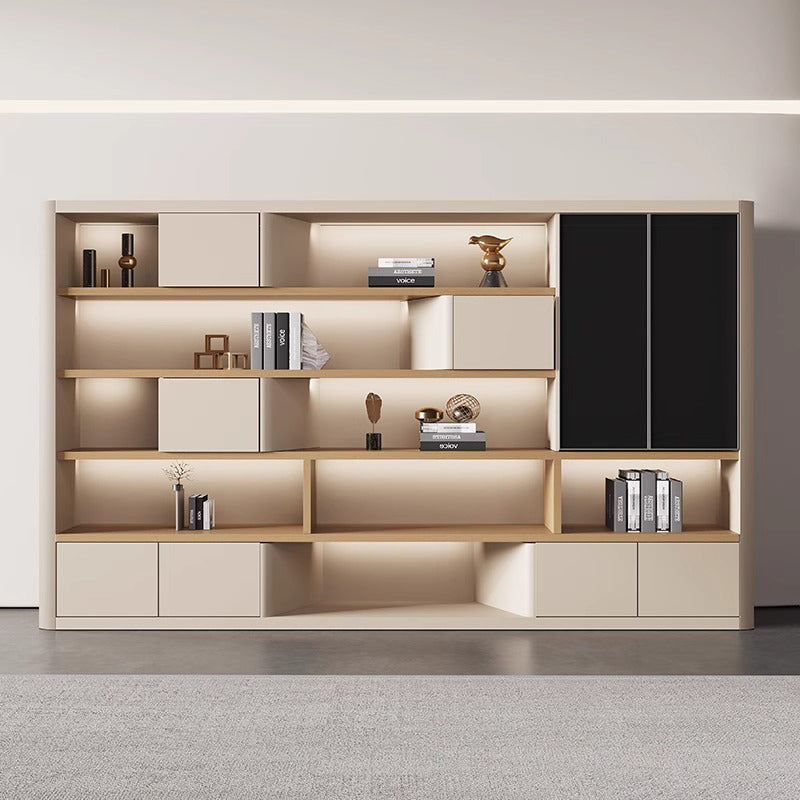 壁面収納|モダン クリーム色 大収納力