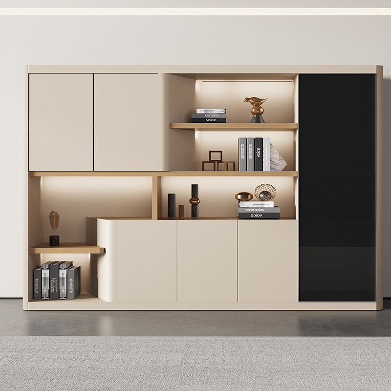 壁面収納|モダン クリーム色 大収納力