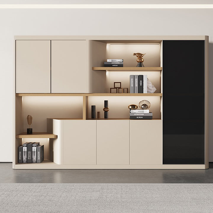 壁面収納|モダン クリーム色 大収納力