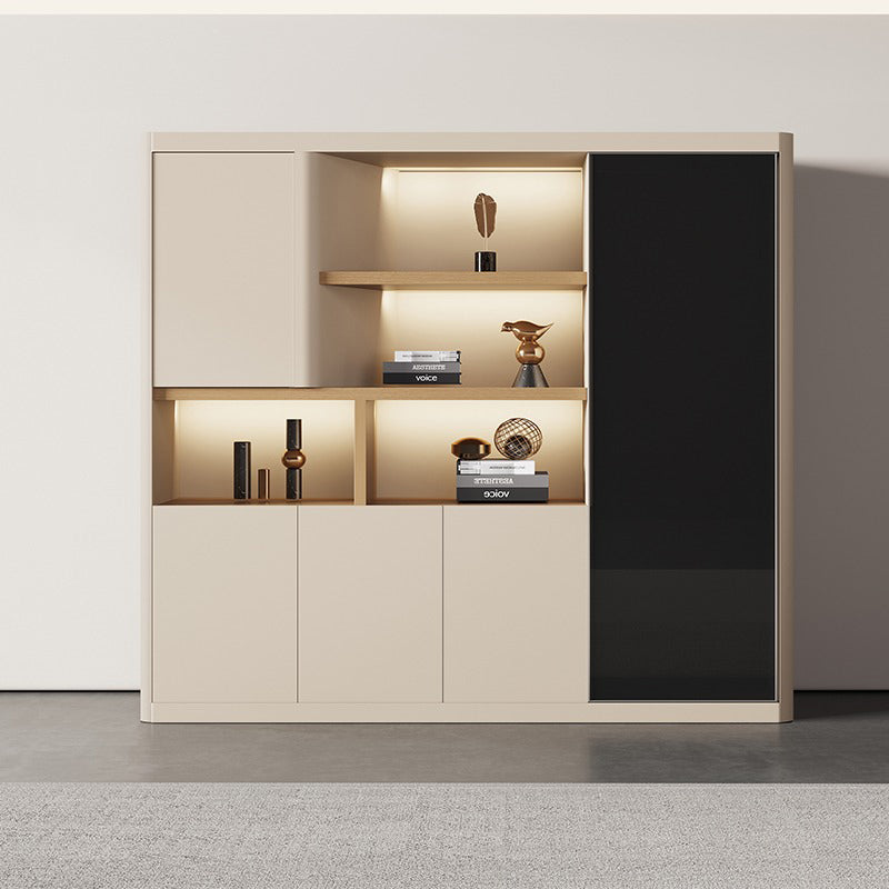 壁面収納|モダン クリーム色 大収納力