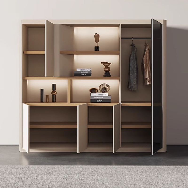 壁面収納|モダン クリーム色 大収納力