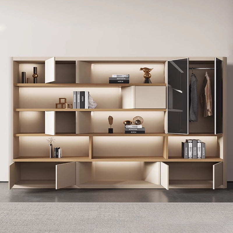 壁面収納|モダン クリーム色 大収納力