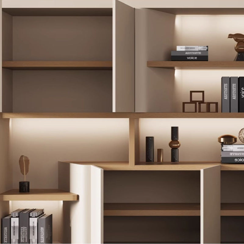 壁面収納|モダン クリーム色 大収納力