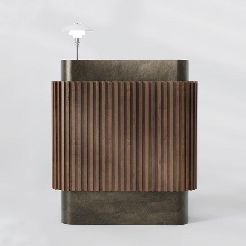 ✕✕　レジカウンター 組立代行サービス付きでお届けします)受付カウンター レジ