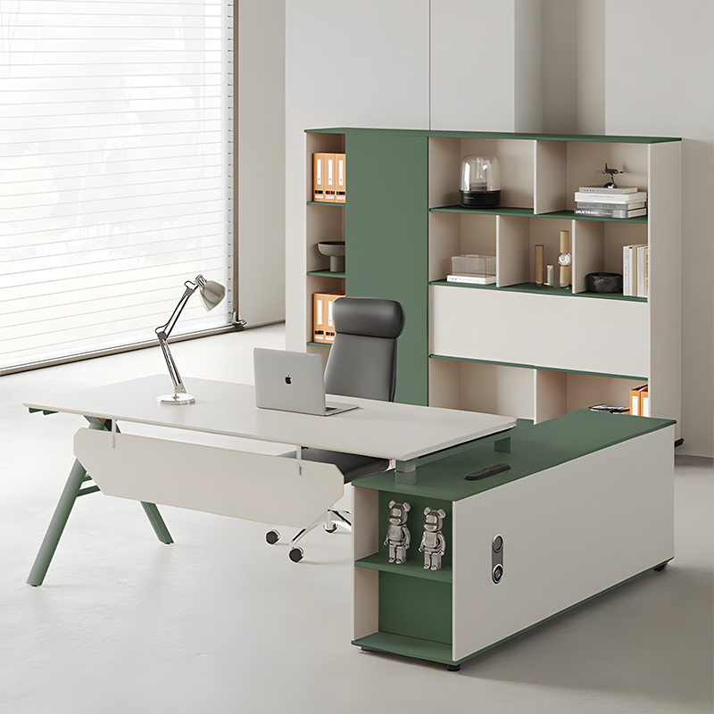 壁面収納｜モダン グリーン色  上質感