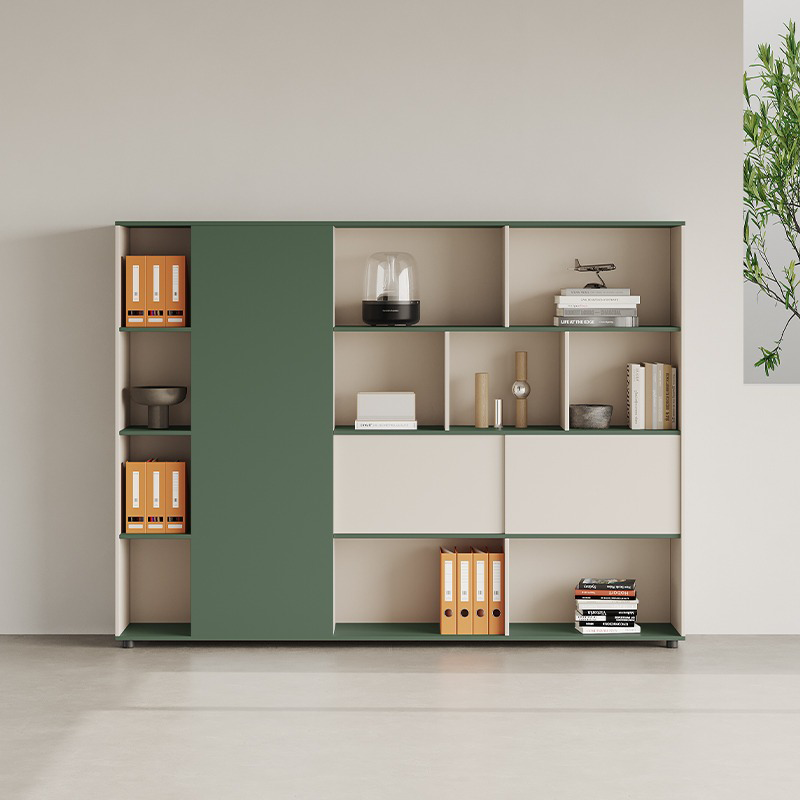 壁面収納｜モダン グリーン色  上質感