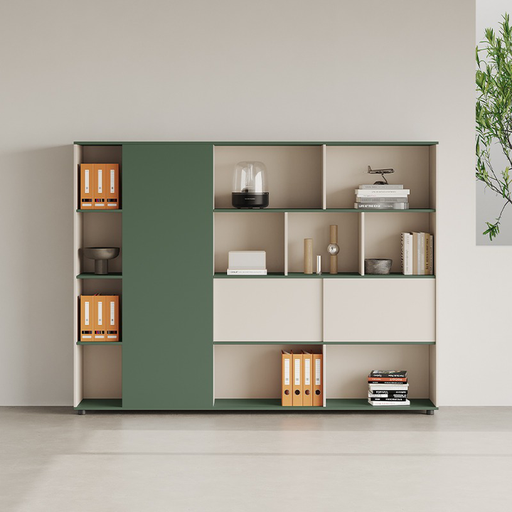 壁面収納｜モダン グリーン色  上質感