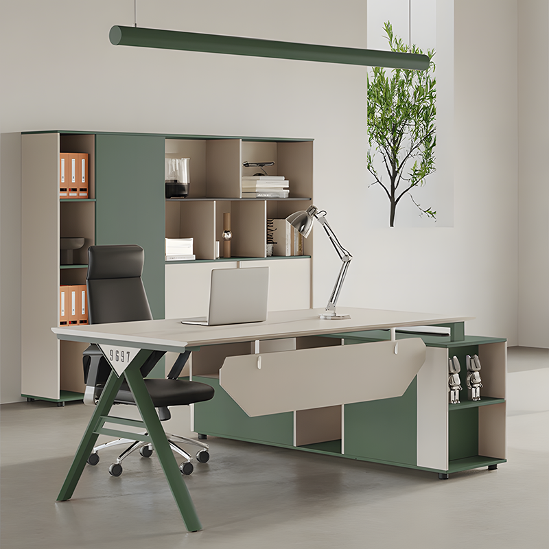 壁面収納｜モダン グリーン色  上質感