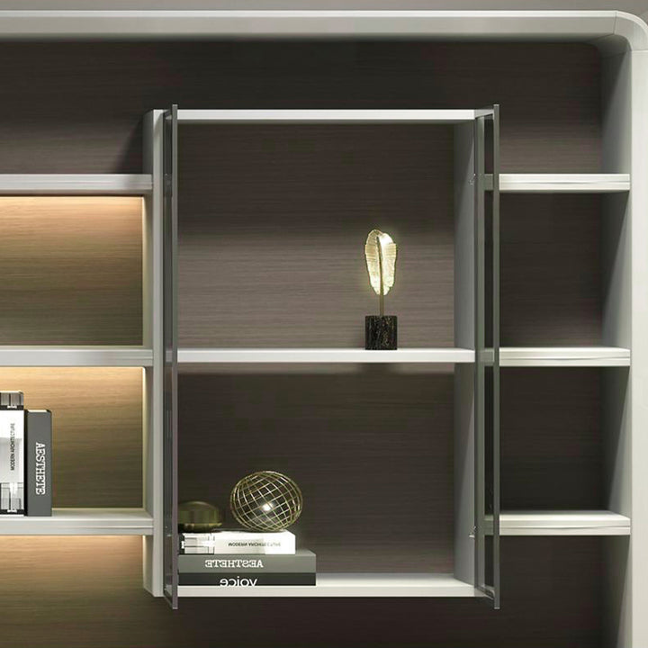 壁面収納｜ミニマルデザイン 木目調 丸い端