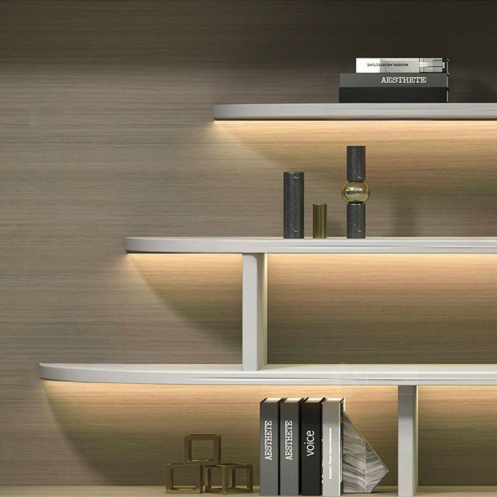 壁面収納｜ミニマルデザイン 木目調 丸い端