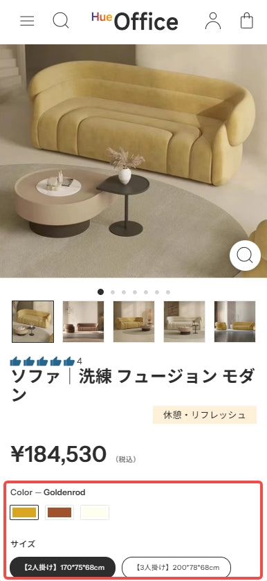 オプション選択の確認方法：